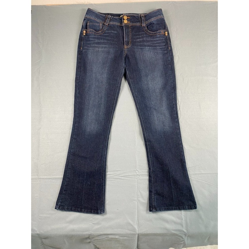 Democracy Rebel Barely Boot Jeans Women Sz 14 (33x31) Medium Wash Flare Western